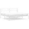 vidaXL Metal Bed Frame without Mattress with Headboard White 193x203cm