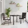 vidaXL Garden Dining Set 3 pcs Brown Powder-Coated Steel