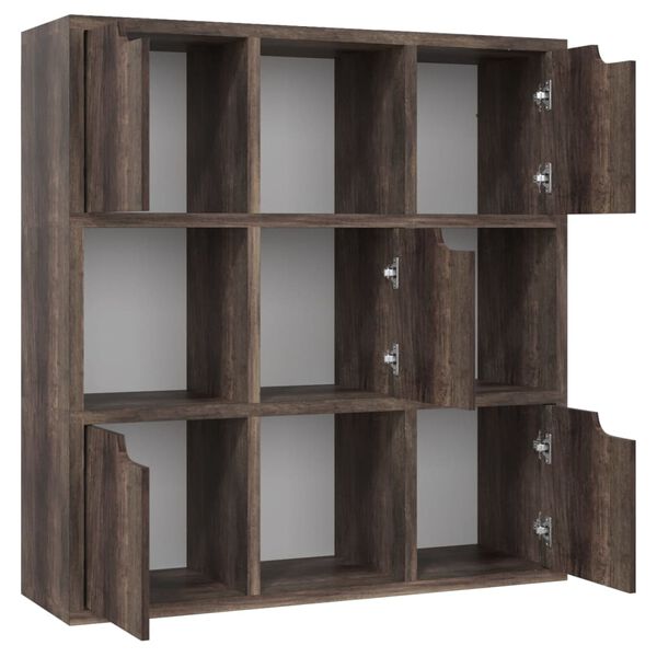 vidaXL Bookshelf Smoked Oak 88.5x27.5x88 cm Engineered Wood