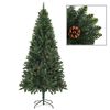 vidaXL Artificial Pre-lit Christmas Tree with Pine Cones Green 180 cm