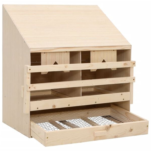 vidaXL Chicken Laying Nest 2 Compartments 63x40x65 cm Solid Pine Wood