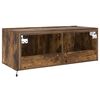 vidaXL TV Wall Cabinet with LED Lights Smoked Oak 80x35x31 cm