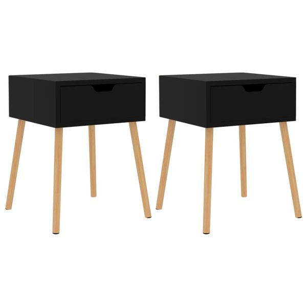 vidaXL Bedside Cabinets 2 pcs High Gloss Black 40x40x56 cm Engineered Wood