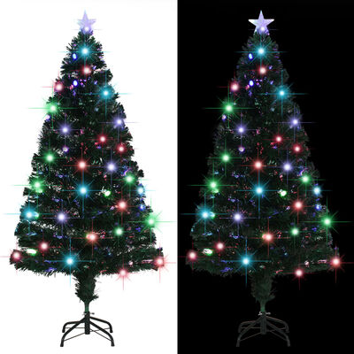 vidaXL Pre-lit Christmas Tree with Stand 150 cm Fibre Optic