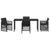vidaXL Garden Dining Set 5 pcs Black Poly Rattan