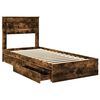 vidaXL Storage Bed with Drawer Smoked Oak 75 x 190 cm Engineered Wood