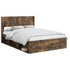 vidaXL Bed Frame with Storage and Headboard Smoked Oak 140 x 190 cm
