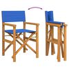 vidaXL Folding Director's Chair Blue Solid Wood Teak