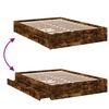 vidaXL Bed Frame with Drawers without Mattress Smoked Oak 120x190 cm Small Double