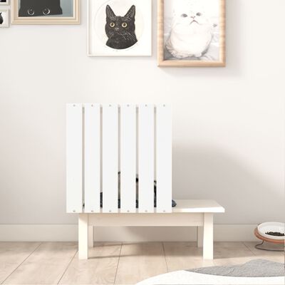 vidaXL Cat House White 60x36x60 cm Solid Wood Pine