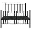 vidaXL Metal Bed Frame without Mattress with Footboard Black 100x190cm