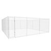 vidaXL Dog Kennel | Silver | Galvanised Steel | Large | Dog Kennel | Square