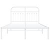 vidaXL Metal Bed Frame without Mattress with Headboard White 120x190cm