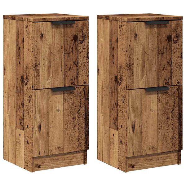 vidaXL Sideboards 2 pcs Old Wood 30x30x70 cm Engineered Wood