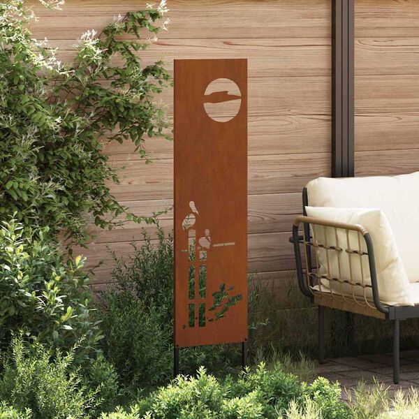 vidaXL Garden Privacy Screen Rusty 32 x 140 cm Weathering steel