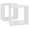 vidaXL Wall Cube Shelves 2 pcs High Gloss White 26x15x26 cm