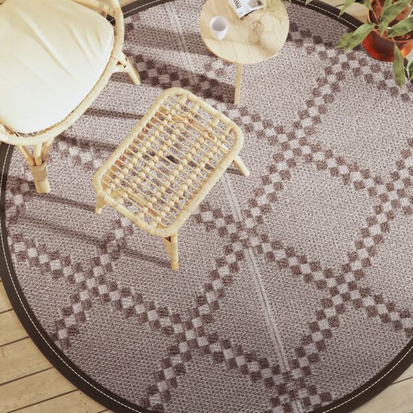 vidaXL Outdoor Carpet ARAKIL Brown &Oslash;200 cm PP
