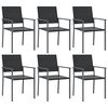 vidaXL 7 Piece Garden Dining Set Poly Rattan and Steel