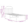 vidaXL Metal Bed Frame without Mattress with Headboard White 75x190cm