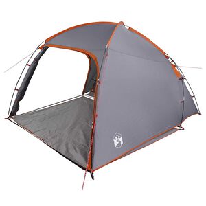 vidaXL Cabin Tent with Roof Grey and Orange 370 x 230 x 185 cm Taffeta