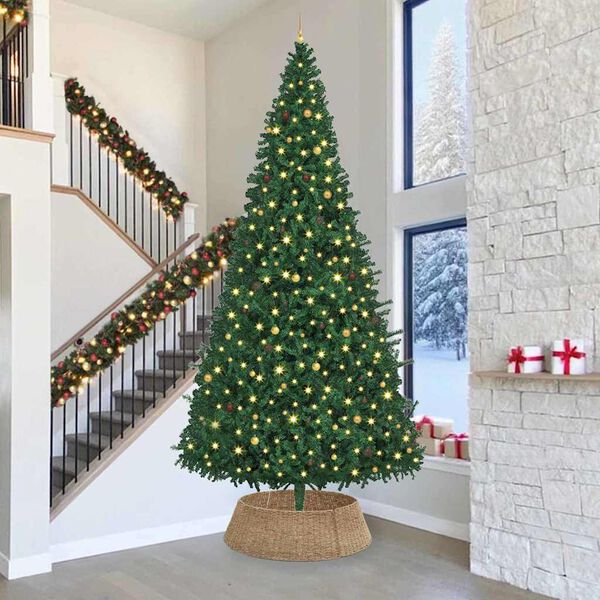 vidaXL Christmas Tree Collar Brown 105 x 105 x 28 cm Seagrass