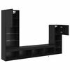 vidaXL TV Wall Units Wall-mounted 4 pcs Black Oak Engineered Wood