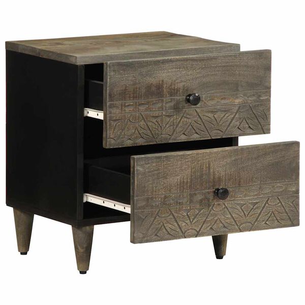 vidaXL Bedside Cabinets 2 pcs Light Grey 40x33x46 cm Solid Wood Mango