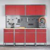 vidaXL Work Cabinet with Drawer 10 pcs Red Engineered Wood and Steel