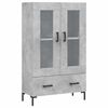 vidaXL Highboard Concrete Grey 69,5x31x115 cm Engineered Wood