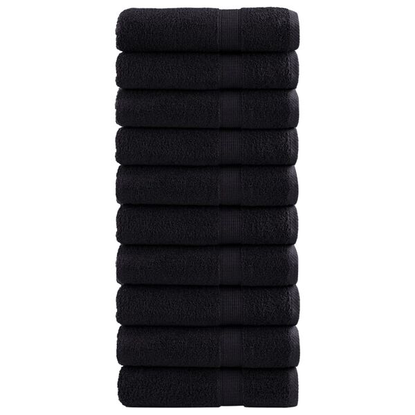 vidaXL Premium Bath Towels "SOLUND" 10 pcs Black 100x150 cm 600 gsm