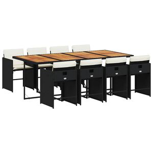 vidaXL Garden Dining Set | Black and Cream