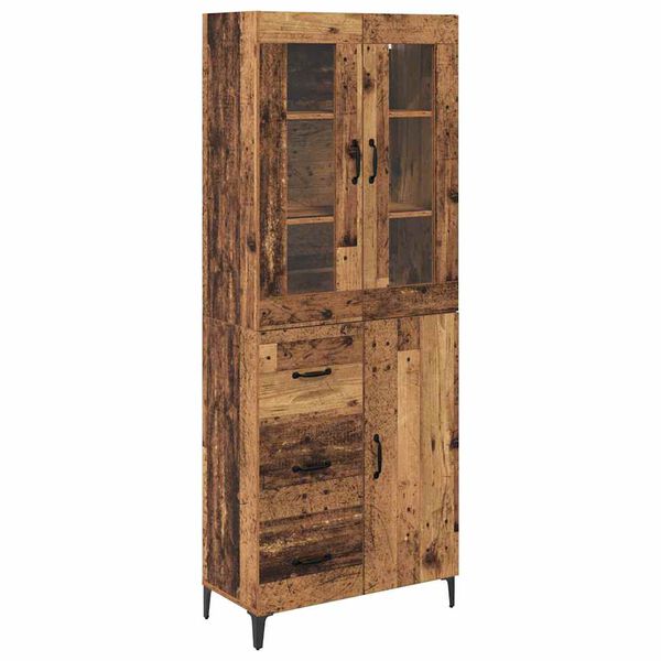 vidaXL Highboard Old Wood 69.5 x 34 x 180 cm Engineered Wood