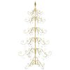 vidaXL Metal Christmas Tree with Stand Gold 150 cm Powder-coated Steel