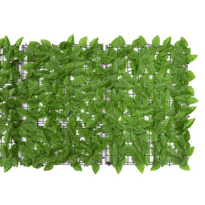 vidaXL Balcony Screen with Green Leaves 300x75 cm