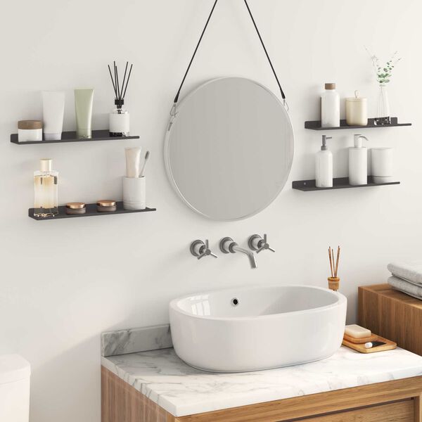 vidaXL Floating Shelf Wall-mounted 4 pcs Black 40 x 9 x 2.5 cm Steel