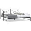 vidaXL Daybed with Trundle without Mattress Black 100x190 cm Steel