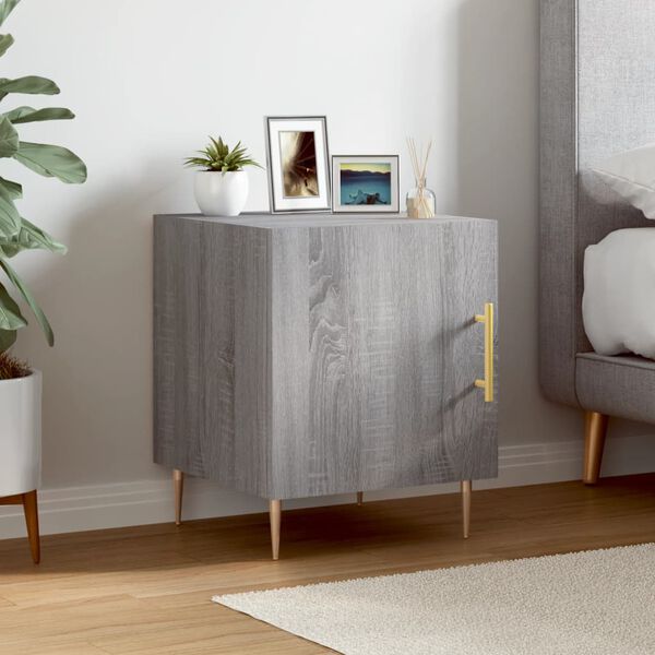 vidaXL Bedside Cabinet Grey Sonoma 40x40x50 cm Engineered Wood