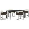 vidaXL Garden Dining Set 5 pcs Brown Poly Rattan