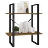 vidaXL 2-Tier Book Cabinet Honey Brown 60x30x70 cm Solid Pine Wood