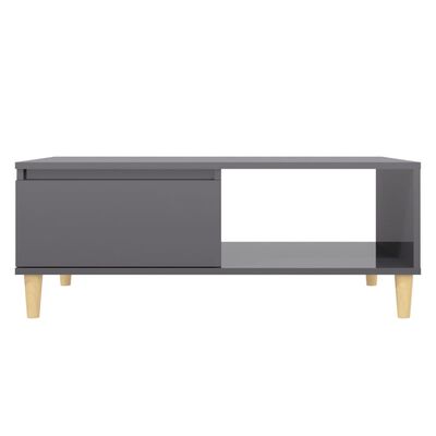 vidaXL Coffee Table High Gloss Grey 90x60x35 cm Engineered Wood