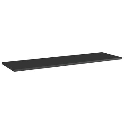 vidaXL Bookshelf Boards 8 pcs High Gloss Black 100x30x1.5 cm Engineered Wood