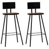 vidaXL Bar Chair | Set of 2 | Dark Brown, Black