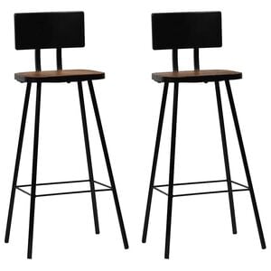 vidaXL Bar Chair | Set of 2 | Dark Brown, Black