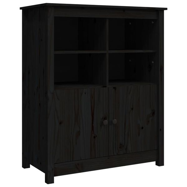 vidaXL Sideboard Black 83x41.5x100 cm Solid Wood Pine