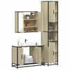 vidaXL 3 Piece Bathroom Furniture Set Sonoma Oak Engineered Wood