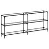 vidaXL Console Table with Transparent Glass Top 194,5x30x81 cm Steel