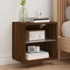 vidaXL Bedside Cabinets with LED Lights Wall-mounted 2 pcs Brown Oak