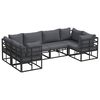 vidaXL Garden Sofa Set 6 pcs Black Aluminium