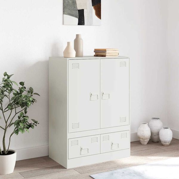 vidaXL Highboard White 67x39x95 cm Steel