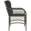 vidaXL Garden Chairs with Cushions 2 pcs Grey Poly Rattan